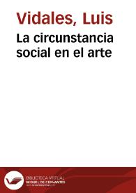 Portada:La circunstancia social en el arte