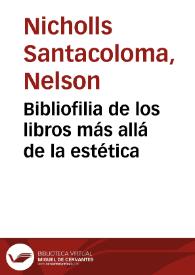 Portada:Bibliofilia de los libros más allá de la estética