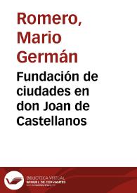 Portada:Fundación de ciudades en don Joan de Castellanos