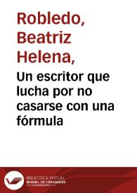 Portada:Un escritor que lucha por no casarse con una fórmula