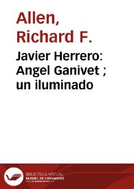 Portada:Javier Herrero: Angel Ganivet ; un iluminado