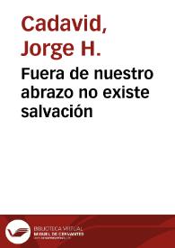 Portada:Fuera de nuestro abrazo no existe salvación