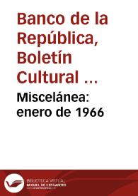 Portada:Miscelánea: enero de 1966