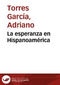 Portada:La esperanza en Hispanoamérica