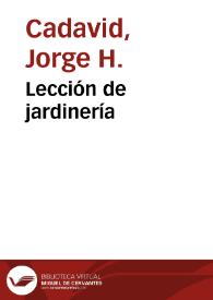 Portada:Lección de jardinería