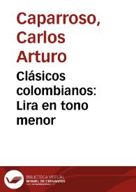 Portada:Clásicos colombianos: Lira en tono menor