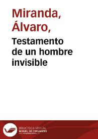 Portada:Testamento de un hombre invisible