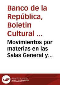 Portada:Movimientos por materias  en las Salas General y Colombia de Lectura durante el mes de abril de 1968