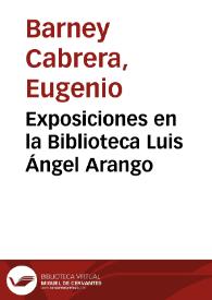 Portada:Exposiciones en la Biblioteca Luis Ángel Arango