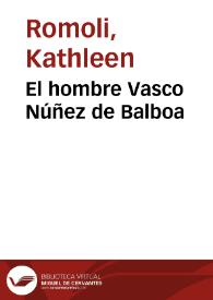 Portada:El hombre Vasco Núñez de Balboa