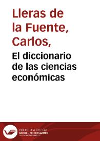 Portada:El diccionario de las ciencias económicas