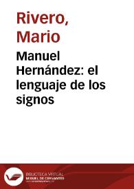 Portada:Manuel Hernández: el lenguaje de los signos