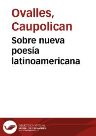 Portada:Sobre nueva poesía latinoamericana