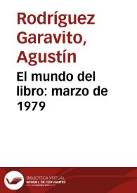 Portada:El mundo del libro: marzo de 1979