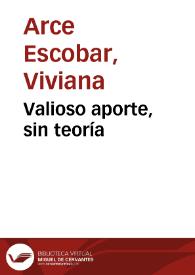 Portada:Valioso aporte, sin teoría