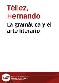 Portada:La gramática y el arte literario