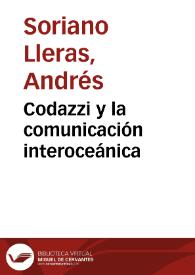 Portada:Codazzi y la comunicación interoceánica