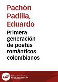 Portada:Primera generación de poetas románticos colombianos