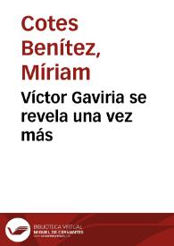 Portada:Víctor Gaviria se revela una vez más