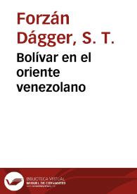 Portada:Bolívar en el oriente venezolano