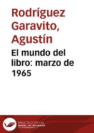 Portada:El mundo del libro: marzo de 1965