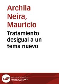 Portada:Tratamiento desigual a un tema nuevo