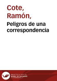 Portada:Peligros de una correspondencia