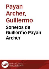 Portada:Sonetos de Guillermo Payan Archer