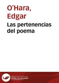 Portada:Las pertenencias del poema