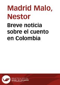 Portada:Breve noticia sobre el cuento en Colombia