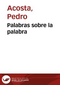 Portada:Palabras sobre la palabra