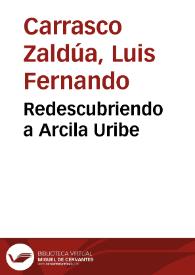 Portada:Redescubriendo a Arcila Uribe