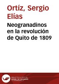 Portada:Neogranadinos en la revolución de Quito de 1809