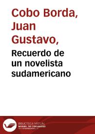 Portada:Recuerdo de un novelista sudamericano