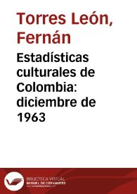 Portada:Estadísticas culturales de Colombia: diciembre de 1963