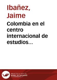Portada:Colombia en el centro internacional de estudios poéticos