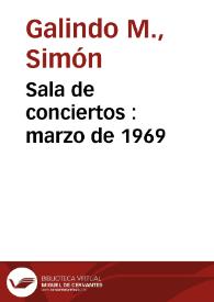 Portada:Sala de conciertos : marzo de 1969