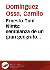 Portada:Ernesto Guhl Nimtz: semblanza de un gran geógrafo humanista