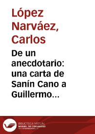 Portada:De un anecdotario: una carta de Sanín Cano a Guillermo Valencia