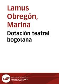 Portada:Dotación teatral bogotana