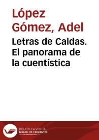 Portada:Letras de Caldas. El panorama de la cuentística