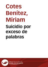 Portada:Suicidio por exceso de palabras