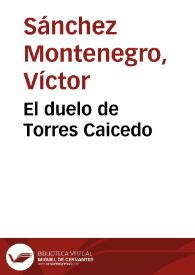 Portada:El duelo de Torres Caicedo