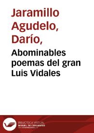 Portada:Abominables poemas del gran Luis Vidales