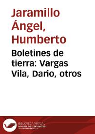 Portada:Boletines de tierra: Vargas Vila, Dario, otros