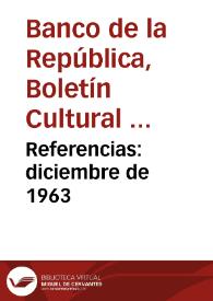 Portada:Referencias: diciembre de 1963