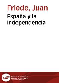 Portada:España y la independencia