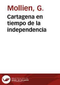 Portada:Cartagena en tiempo de la independencia