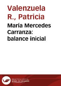 Portada:María Mercedes Carranza: balance inicial