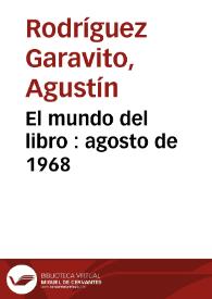 Portada:El mundo del libro : agosto de 1968